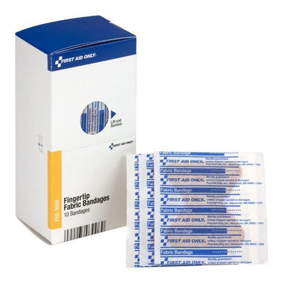 Bandage Fabric First Aid Only Fingertip 1.75x2" Flexible Tan LF 10/Bx - Surgical Supplies NY
